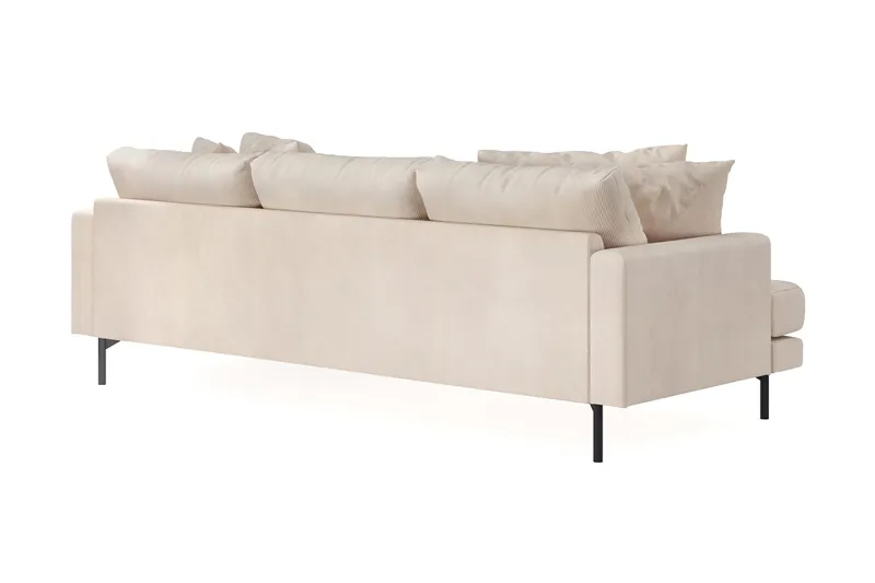 Menard 3-seters Høyrevendt L-formet Divansofa i Manchester - Beige - Møbler - Sofaer - Sofa med sjeselong - 3 seters sofa med divan