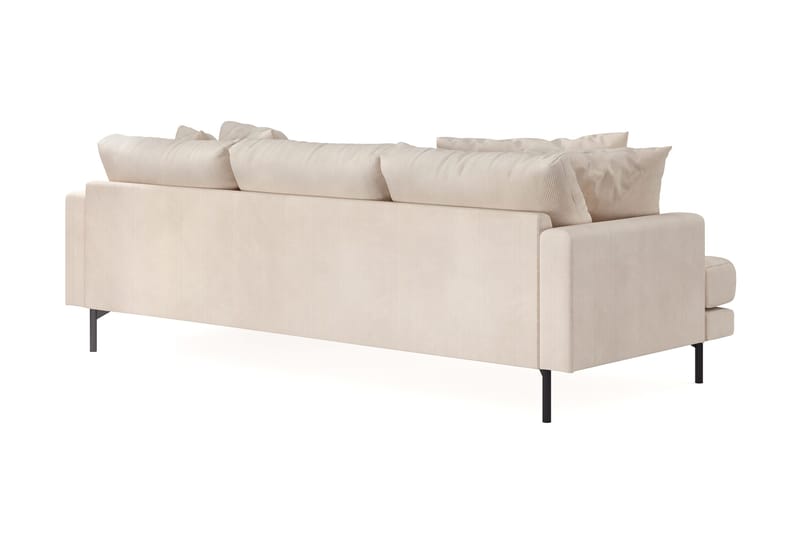 Menard 3-seters Høyrevendt L-formet Divansofa i Manchester - Beige - Møbler - Sofaer - Sofa med sjeselong - 3 seters sofa med divan
