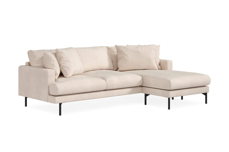 Menard 3-seters Høyrevendt L-formet Divansofa i Manchester - Beige - Møbler - Sofaer - Sofa med sjeselong - 3 seters sofa med divan