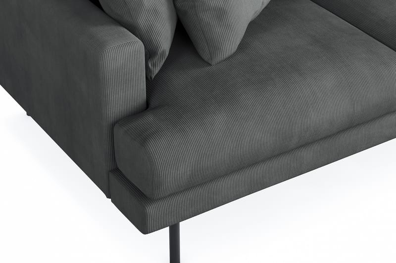 Menard 3-seters Høyrevendt L-formet Divansofa i Manchester - Grå - Møbler - Sofaer - Sofa med sjeselong - 3 seters sofa med divan