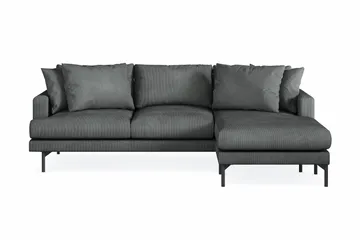 Menard 3-seters Høyrevendt L-formet Divansofa i Manchester - Grå - Møbler - Sofaer - Sofa med sjeselong - 3 seters sofa med divan