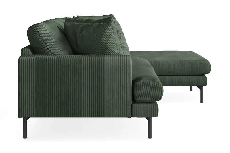 Menard 3-seters Høyrevendt L-formet Divansofa i Manchester - Grønn - Møbler - Sofaer - Sofa med sjeselong - 3 seters sofa med divan