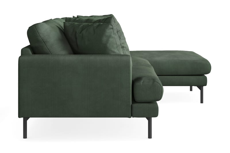 Menard 3-seters Høyrevendt L-formet Divansofa i Manchester - Grønn - Møbler - Sofaer - Sofa med sjeselong - 3 seters sofa med divan
