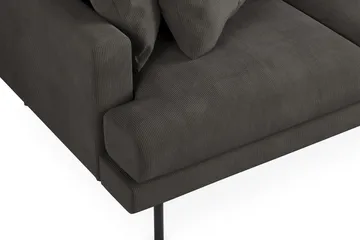 Menard 3-seters Høyrevendt L-formet Divansofa i Manchester - Mørk grå - Møbler - Sofaer - Sofa med sjeselong - 3 seters sofa med divan