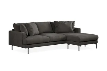 Menard 3-seters Høyrevendt L-formet Divansofa i Manchester - Mørk grå - Møbler - Sofaer - Sofa med sjeselong - 3 seters sofa med divan