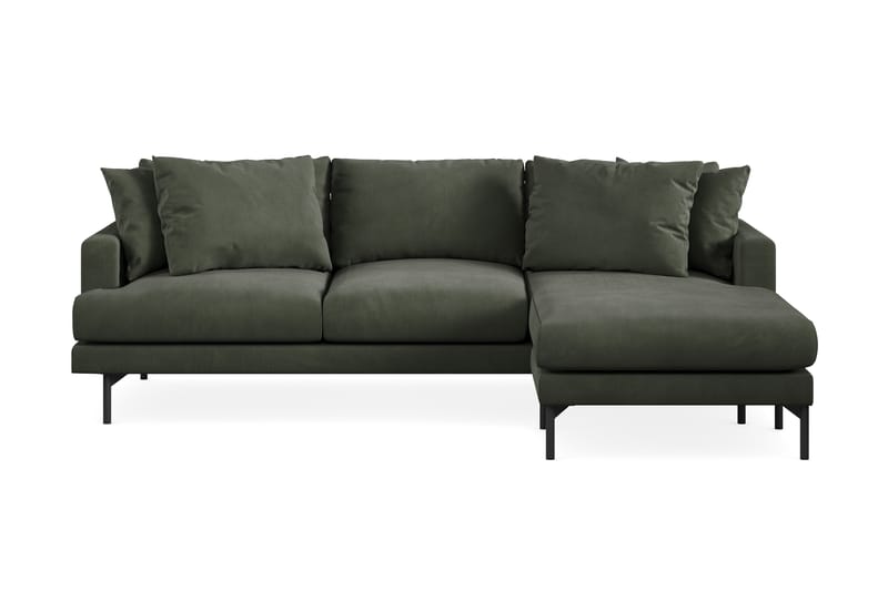 Menard 3-seters Høyrevendt L-formet Divansofa i Manchester - Mørk grønn - Møbler - Sofaer - Sofa med sjeselong