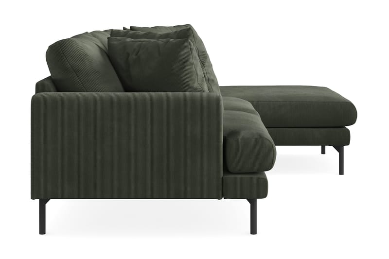 Menard 3-seters Høyrevendt L-formet Divansofa i Manchester - Mørk grønn - Møbler - Sofaer - Sofa med sjeselong - 3 seters sofa med divan