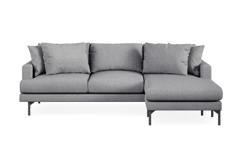Menard 3-seters Høyrevendt L-formet Divansofa i Stoff - Grå - Møbler - Sofaer - Sofa med sjeselong