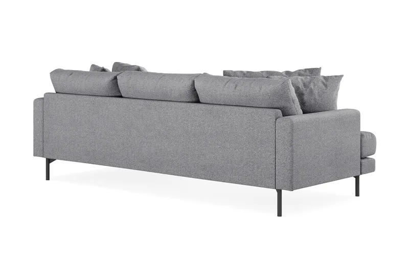 Menard 3-seters Høyrevendt L-formet Divansofa i Stoff - Grå - Møbler - Sofaer - Sofa med sjeselong - 3 seters sofa med divan