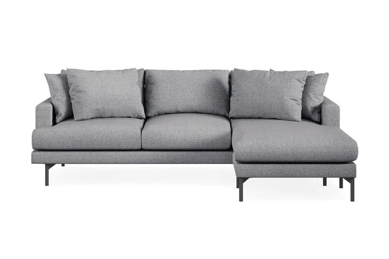 Menard 3-seters Høyrevendt L-formet Divansofa i Stoff - Grå - Møbler - Sofaer - Sofa med sjeselong - 3 seters sofa med divan