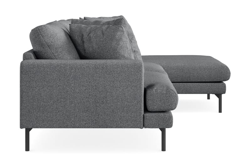 Menard 3-seters Høyrevendt L-formet Divansofa i Stoff - Mørk grå - Møbler - Sofaer - Sofa med sjeselong - 3 seters sofa med divan
