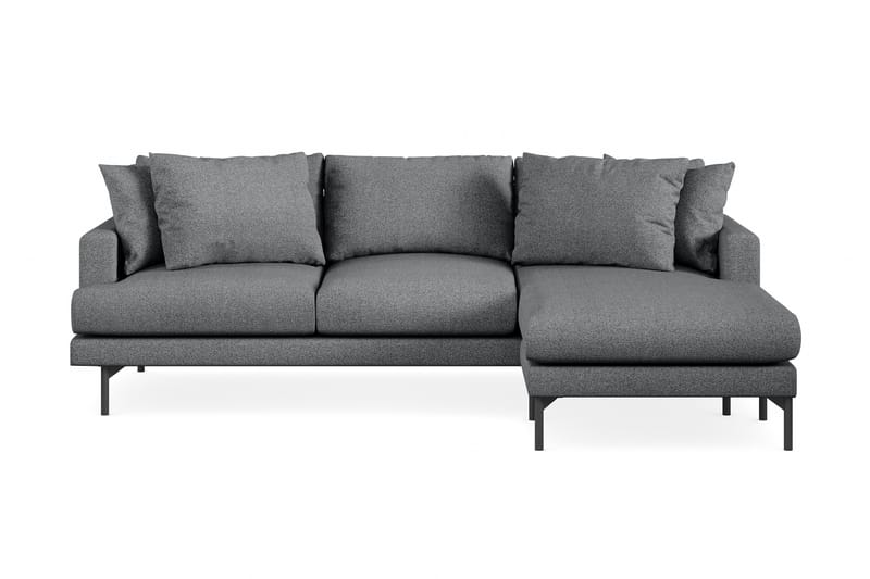 Menard 3-seters Høyrevendt L-formet Divansofa i Stoff - Mørk grå - Møbler - Sofaer - Sofa med sjeselong