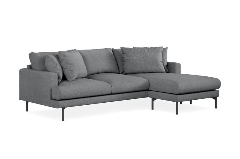Menard 3-seters Høyrevendt L-formet Divansofa i Stoff - Mørk grå - Møbler - Sofaer - Sofa med sjeselong