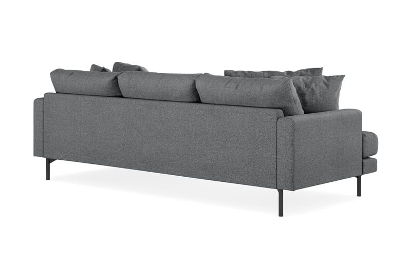 Menard 3-seters Høyrevendt L-formet Divansofa i Stoff - Mørk grå - Møbler - Sofaer - Sofa med sjeselong