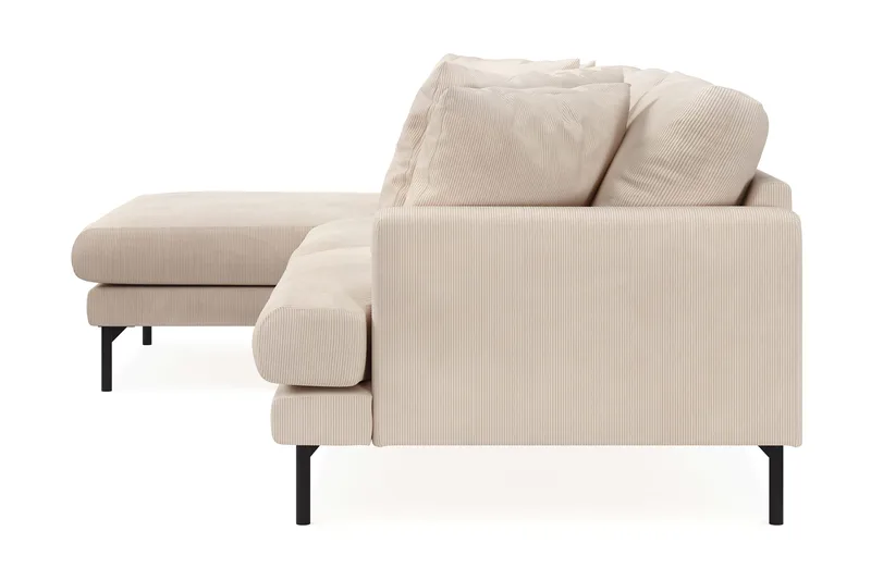 Menard 3-seters Venstrevendt Dyp L-formet Divansofa i Manchester - Beige - Møbler - Sofaer - Sofa med sjeselong - 3 seters sofa med divan