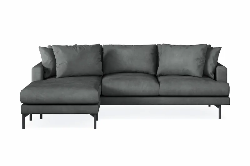 Menard 3-seters Venstrevendt L-formet Divansofa i Manchester - Grå - Møbler - Sofaer - Sofa med sjeselong - 3 seters sofa med divan