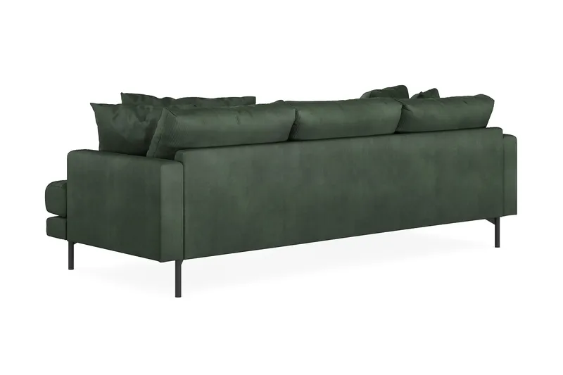 Menard 3-seters Venstrevendt L-formet Divansofa i Manchester - Grønn - Møbler - Sofaer - Sofa med sjeselong - 3 seters sofa med divan