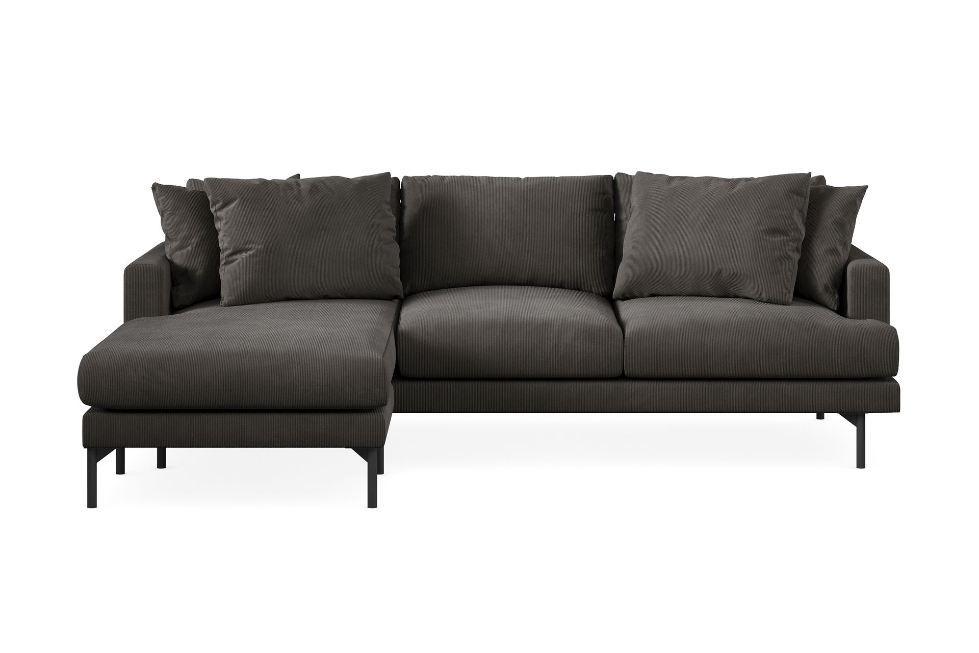 Menard 3-seters Venstrevendt L-formet Divansofa i Manchester - Mørk grå - Møbler - Sofaer - Sofa med sjeselong