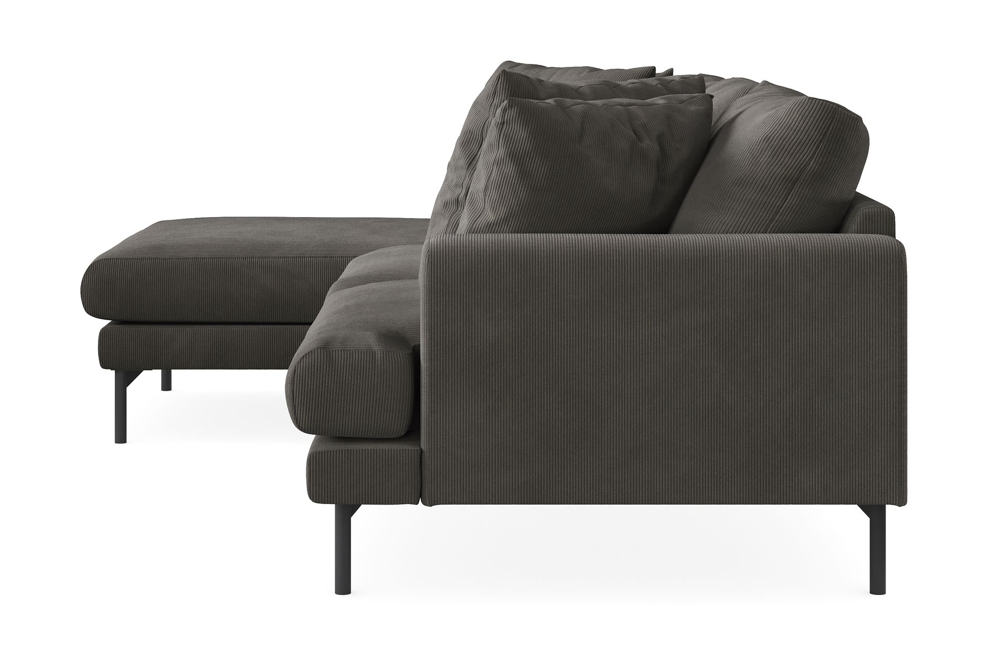 Menard 3-seters Venstrevendt L-formet Divansofa i Manchester - Mørk grå - Møbler - Sofaer - Sofa med sjeselong