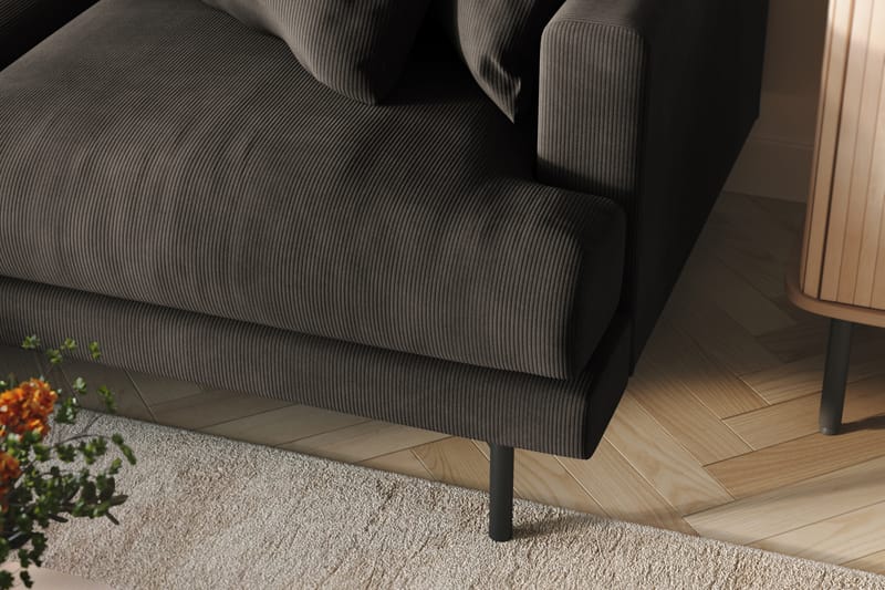 Menard 3-seters Venstrevendt L-formet Divansofa i Manchester - Mørk grå - Møbler - Sofaer - Sofa med sjeselong