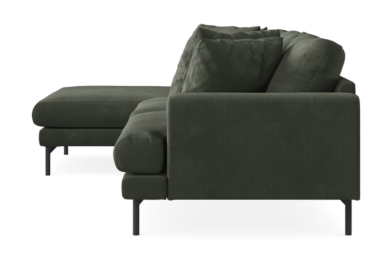 Menard 3-seters Venstrevendt L-formet Divansofa i Manchester - Mørk grønn - Møbler - Sofaer - Sofa med sjeselong
