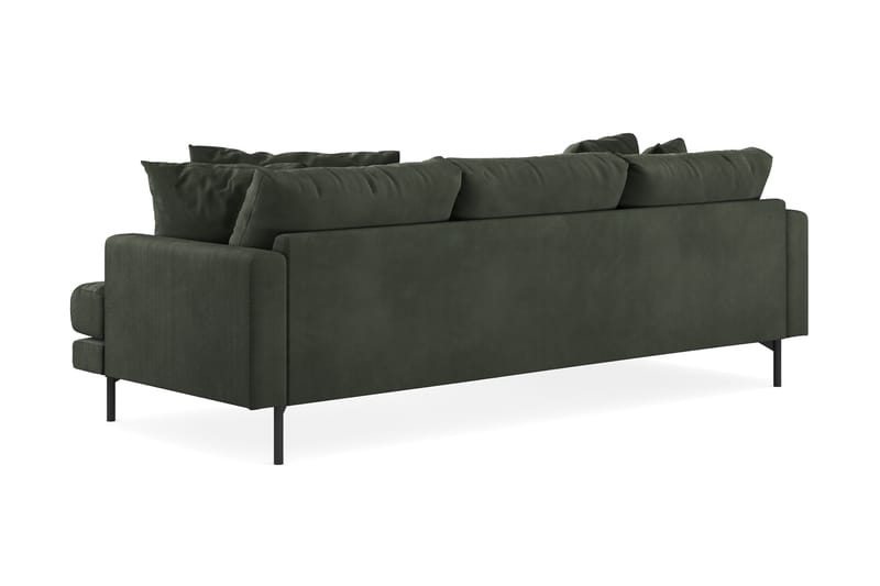 Menard 3-seters Venstrevendt L-formet Divansofa i Manchester - Mørk grønn - Møbler - Sofaer - Sofa med sjeselong