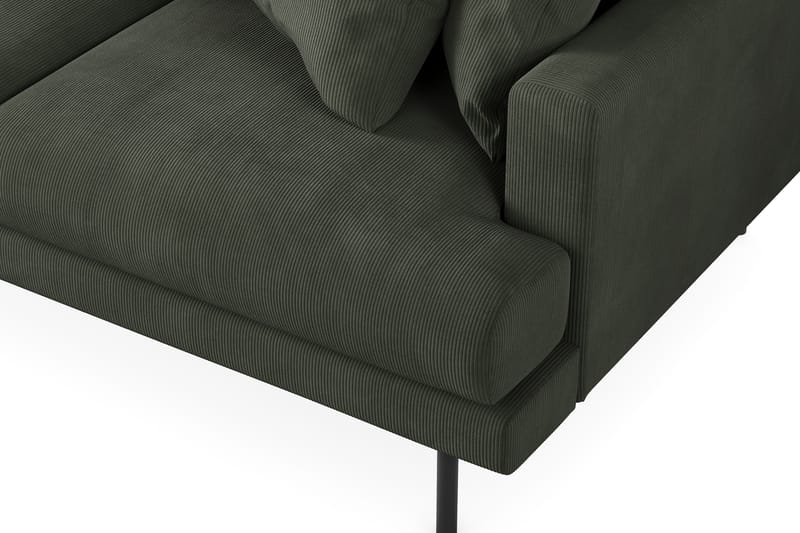Menard 3-seters Venstrevendt L-formet Divansofa i Manchester - Mørk grønn - Møbler - Sofaer - Sofa med sjeselong