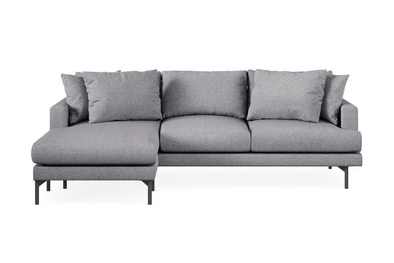 Menard 3-seters Venstrevendt L-formet Divansofa i Stoff - Grå - Møbler - Sofaer - Sofa med sjeselong - 3 seters sofa med divan
