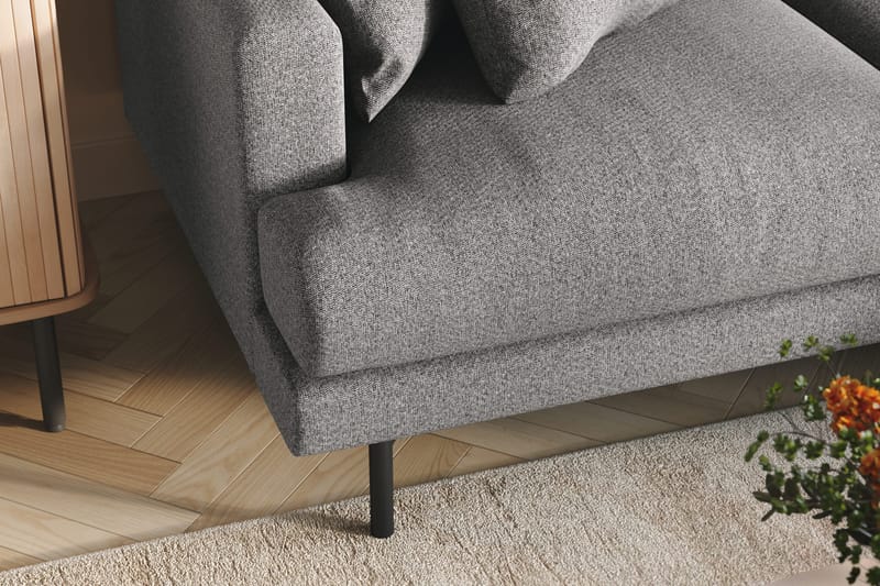 Menard 3-seters Venstrevendt L-formet Divansofa i Stoff - Grå - Møbler - Sofaer - Sofa med sjeselong - 3 seters sofa med divan