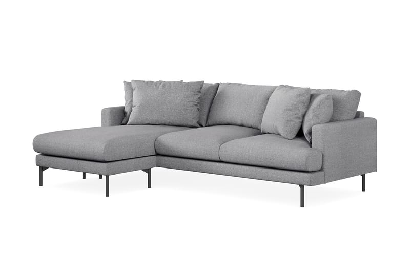 Menard 3-seters Venstrevendt L-formet Divansofa i Stoff - Grå - Møbler - Sofaer - Sofa med sjeselong