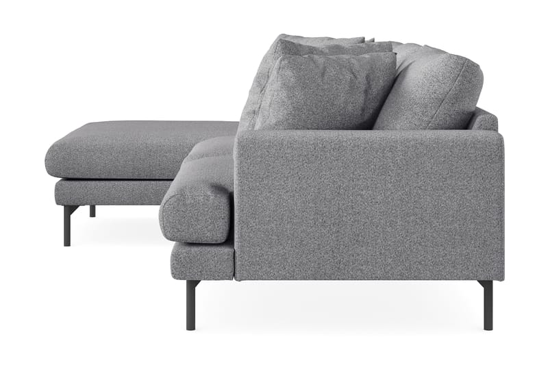 Menard 3-seters Venstrevendt L-formet Divansofa i Stoff - Grå - Møbler - Sofaer - Sofa med sjeselong - 3 seters sofa med divan