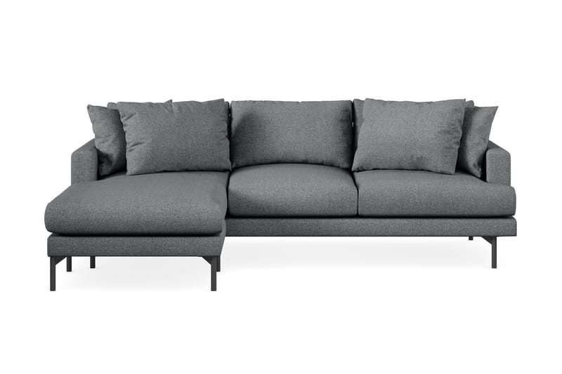 Menard 3-seters Venstrevendt L-formet Divansofa i Stoff - Mørk grå - Møbler - Sofaer - Sofa med sjeselong - 3 seters sofa med divan
