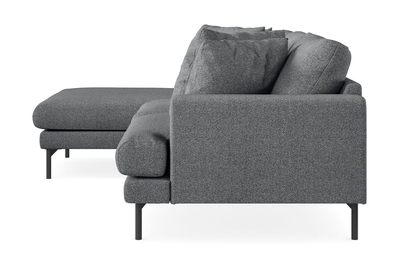 Menard 3-seters Venstrevendt L-formet Divansofa i Stoff - Mørk grå - Møbler - Sofaer - Sofa med sjeselong - 3 seters sofa med divan