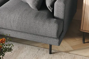Menard 3-seters Venstrevendt L-formet Divansofa i Stoff - Mørk grå - Møbler - Sofaer - Sofa med sjeselong - 3 seters sofa med divan
