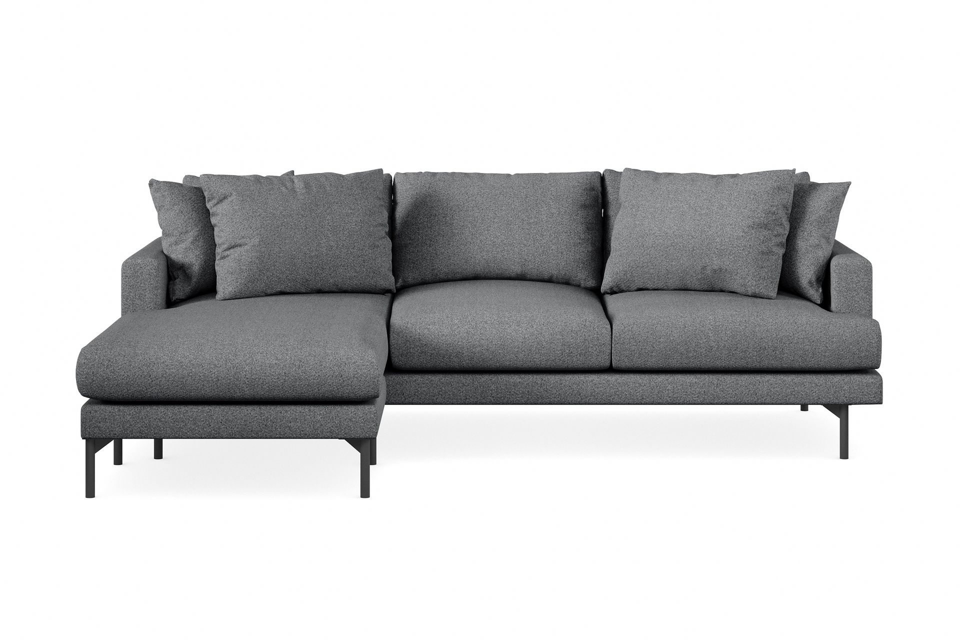 Menard 3-seters Venstrevendt L-formet Divansofa i Stoff - Mørk grå - Møbler - Sofaer - Sofa med sjeselong