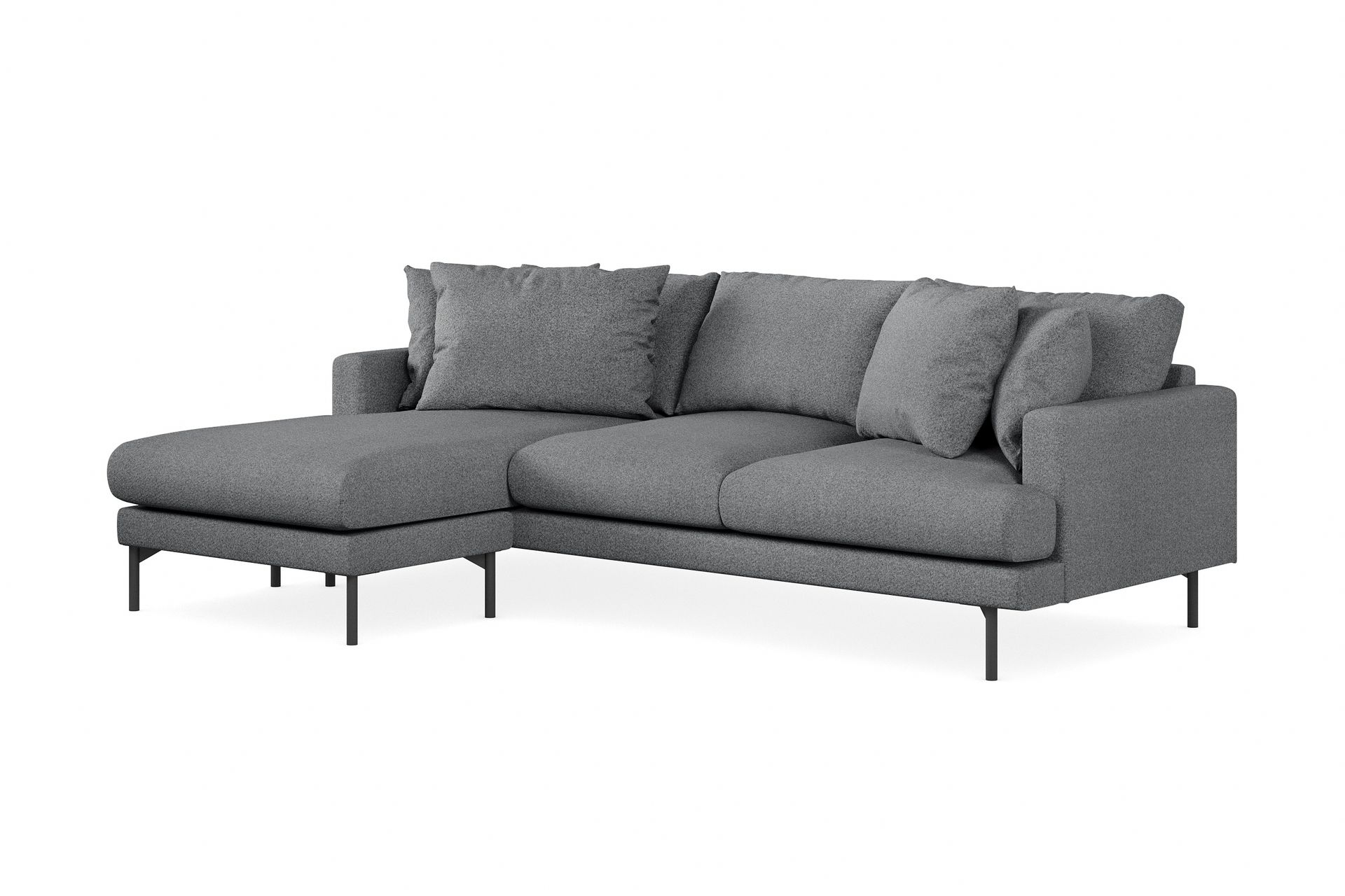 Menard 3-seters Venstrevendt L-formet Divansofa i Stoff - Mørk grå - Møbler - Sofaer - Sofa med sjeselong