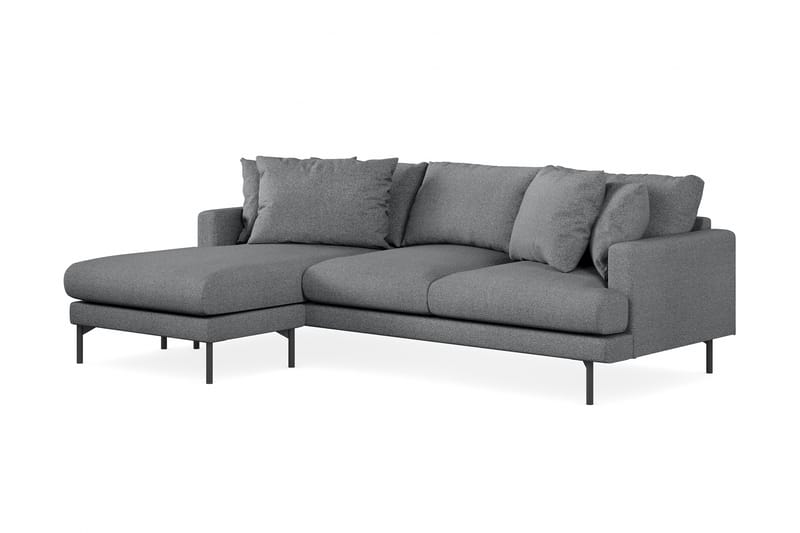 Menard 3-seters Venstrevendt L-formet Divansofa i Stoff - Mørk grå - Møbler - Sofaer - Sofa med sjeselong