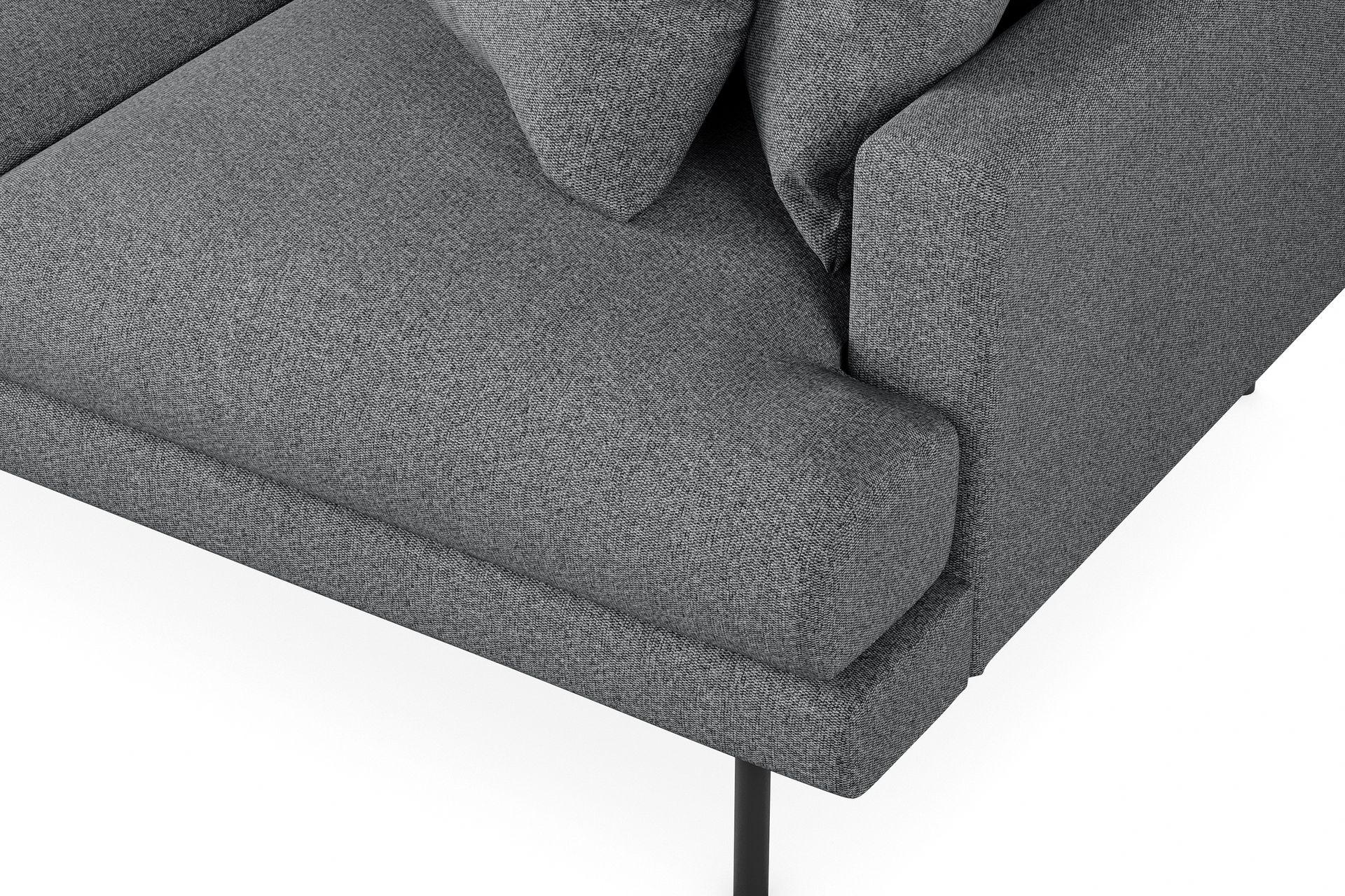 Menard 3-seters Venstrevendt L-formet Divansofa i Stoff - Mørk grå - Møbler - Sofaer - Sofa med sjeselong