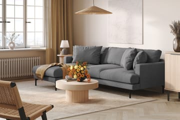 Menard 3-seters Venstrevendt L-formet Divansofa i Stoff - Mørk grå - Møbler - Sofaer - Sofa med sjeselong