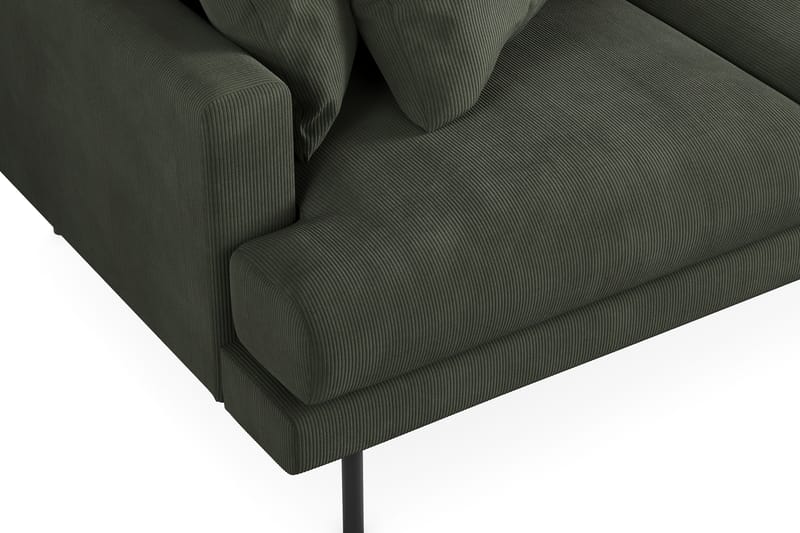 Menard 4-seters Divansofa - Mørk grønn - Sofa med sjeselong - 4 seters sofa med divan