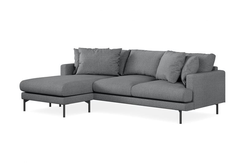 Menard 4-seters Divansofa - Mørkegrå - Sofa med sjeselong - 4 seters sofa med divan