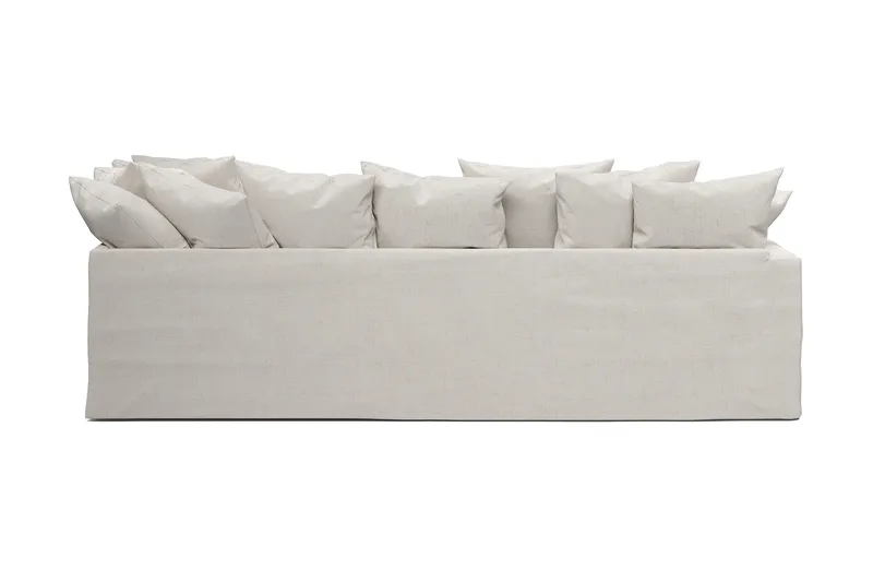 Menard 4-seters Høyrevendt Dyp L-formet Sjeselongsofa i Stoff - Beige - Møbler - Sofaer - Sofa med sjeselong - 4 seters sofa med divan