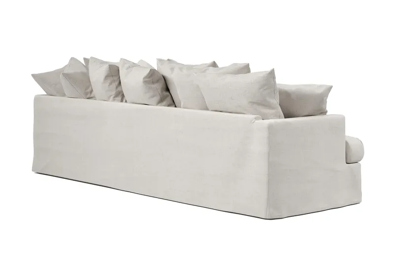 Menard 4-seters Høyrevendt Dyp L-formet Sjeselongsofa i Stoff - Beige - Møbler - Sofaer - Sofa med sjeselong - 4 seters sofa med divan