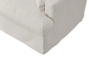Menard 4-seters Høyrevendt Dyp L-formet Sjeselongsofa i Stoff - Beige - Møbler - Sofaer - Sofa med sjeselong - 4 seters sofa med divan
