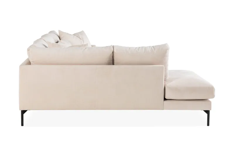 Menard 4-seters Venstrevendt Dyp L-formet Sjeselongsofa i Manchester - Beige - Møbler - Sofaer - Sofa med sjeselong - 4 seters sofa med divan