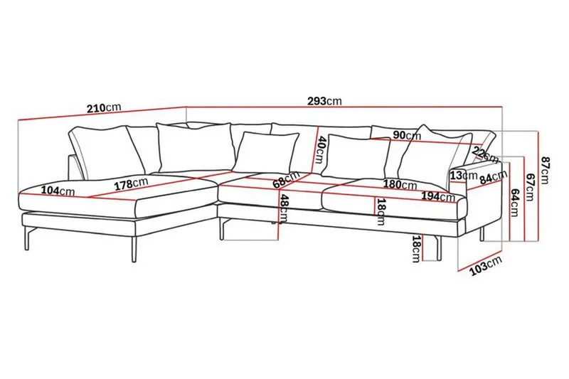 Menard 4-seters Venstrevendt Dyp L-formet Sjeselongsofa i Manchester - Beige - Møbler - Sofaer - Sofa med sjeselong - 4 seters sofa med divan