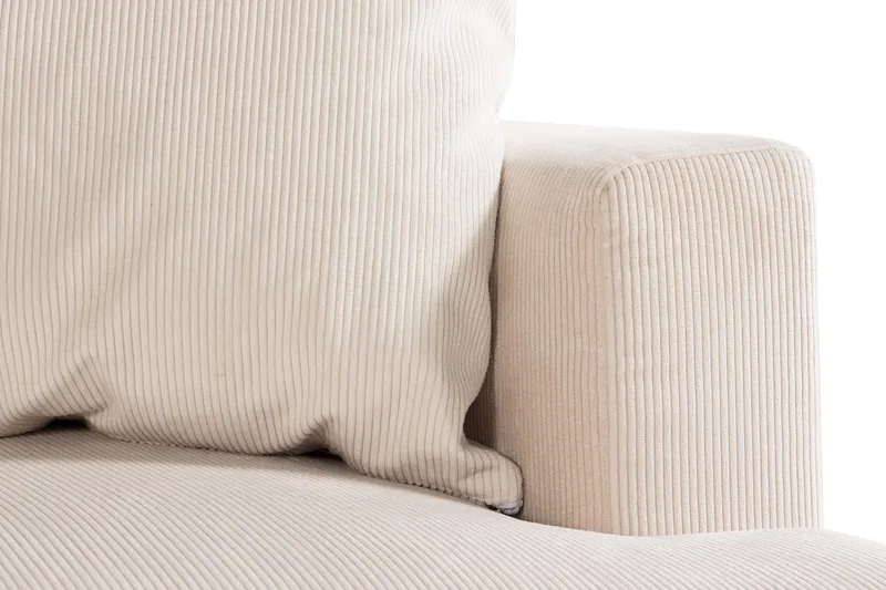 Menard 4-seters Venstrevendt Dyp L-formet Sjeselongsofa i Manchester - Beige - Møbler - Sofaer - Sofa med sjeselong - 4 seters sofa med divan