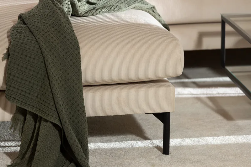 Menard 4-seters Venstrevendt Dyp L-formet Sjeselongsofa i Manchester - Beige - Møbler - Sofaer - Sofa med sjeselong - 4 seters sofa med divan