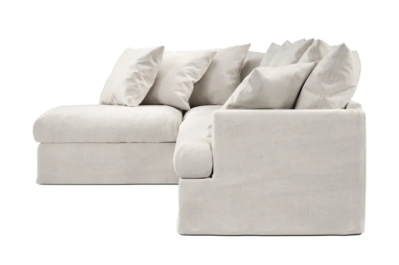 Menard 4-seters Venstrevendt L-formet Sjeselongsofa i Stoff - Beige - Møbler - Sofaer - Sofa med sjeselong - 4 seters sofa med divan