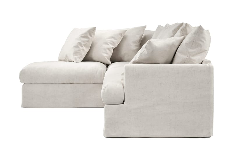 Menard 4-seters Venstrevendt Dyp L-formet Sjeselongsofa i Stoff - Beige - Møbler - Sofaer - Sofa med sjeselong - 4 seters sofa med divan